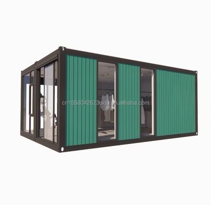 Maison en bois pliable pour magasin personnalisé cadre en acier de couleur galvanisée en acier pliant 180g