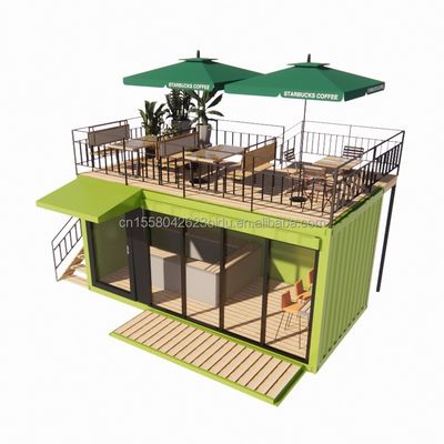 Salle de bains 20 pieds Kiosque portable Modifié Prefab Modulaire Café Boutique d'expédition Bar de conteneur Mini maison dans un style de design moderne