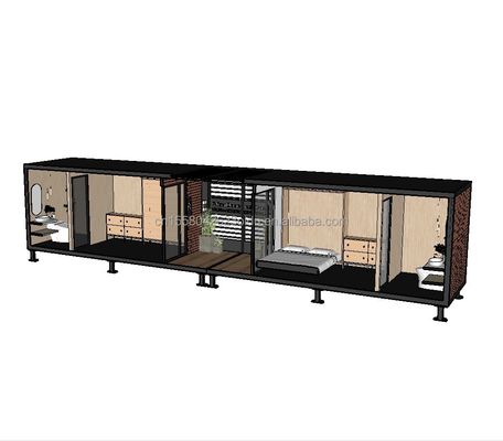 Construction préfabriquée en acier en alliage d'aluminium à prix abordable Villa pliable maison de conteneurs avec tubes carrés en acier galvanisé