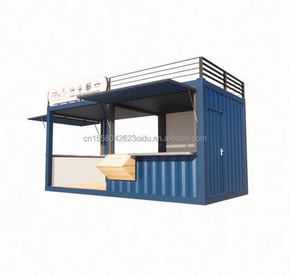 20 pieds ou 40 pieds cadre en acier mobile extensible Bar à café pop up magasin de conteneurs d'expédition avec pliage en acier galvanisé