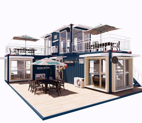 Containers à structure en acier pliable pour bars et cafés