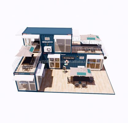 Containers à structure en acier pliable pour bars et cafés