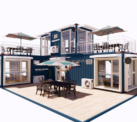Containers à structure en acier pliable pour bars et cafés