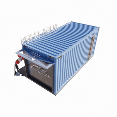 Tubes carrées en acier galvanisé maisons de conteneurs 20 pieds kiosque portable modifié café modulaire préfabriqué bar de conteneurs d'expédition