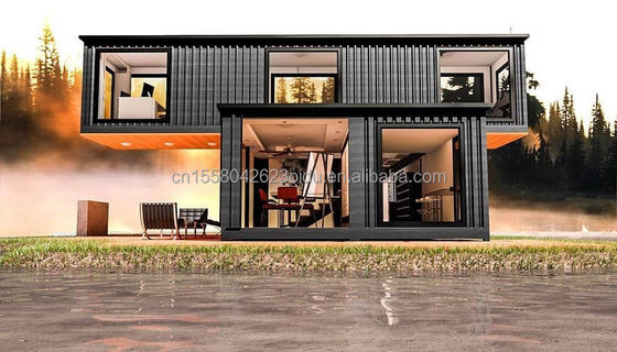 Maison de jardin portable de luxe avec toilette et mur 50/75/100 mm panneau sandwich ondulé
