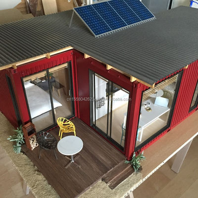 Deux/trois chambres à coucher Une salle de bains Tubes carrées en acier galvanisé Luxe Prefab Remplaçable Container maisons pour jardin famille