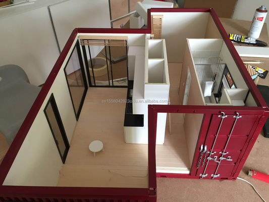 Deux/trois chambres à coucher Une salle de bains Tubes carrées en acier galvanisé Luxe Prefab Remplaçable Container maisons pour jardin famille