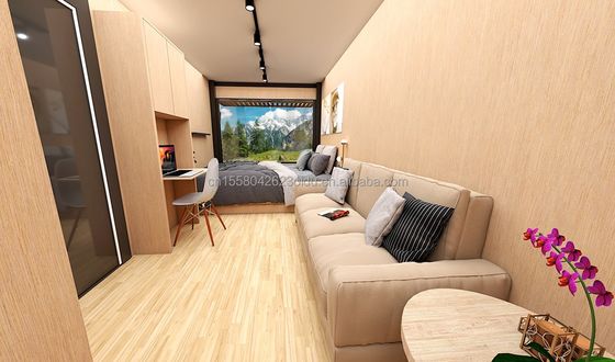 Deux/trois chambres à coucher Une salle de bains Tubes carrées en acier galvanisé Luxe Prefab Remplaçable Container maisons pour jardin famille