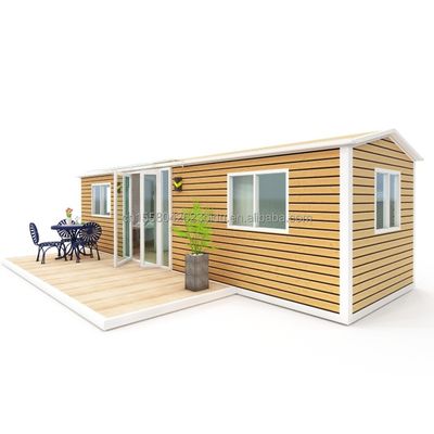 Maison familiale préfabriquée en bois avec 2 chambres 1 salle de bains 1 cuisine directement