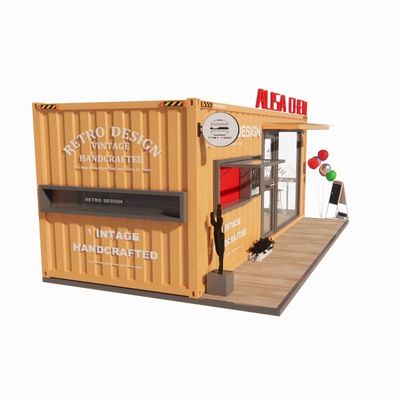 Restaurant de conteneurs de café pliable populaire avec cadre en acier et structure principale galvanisée