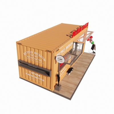 Restaurant de conteneurs de café pliable populaire avec cadre en acier et structure principale galvanisée