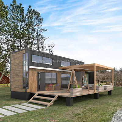 Chambres en conteneurs en bois élargis personnalisées Deux/Trois chambres Luxe Maison familiale en bois préfabriquée