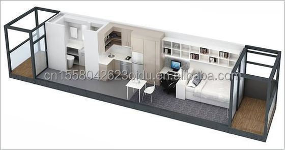 Chambres en conteneurs en bois élargis personnalisées Deux/Trois chambres Luxe Maison familiale en bois préfabriquée