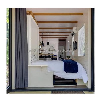 Structure principale Tubes carrées en acier galvanisé Contenant en bois Maison familiale Union européenne Australie 40 pieds 2 chambres 1 salle