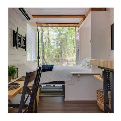 Structure principale Tubes carrées en acier galvanisé Contenant en bois Maison familiale Union européenne Australie 40 pieds 2 chambres 1 salle
