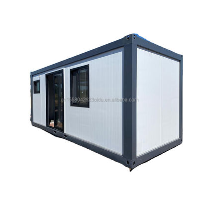 Maison de conteneurs en acier portable entrepôt mobile préfabriqué pour chantier de construction avec fenêtres en alliage d'aluminium