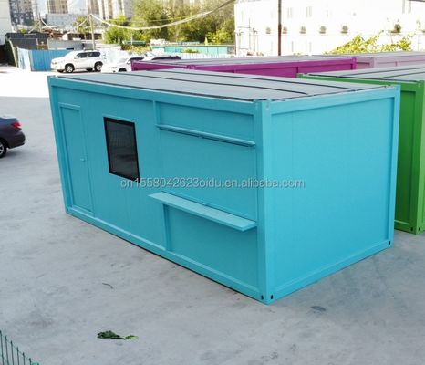 Maison de conteneurs en acier portable entrepôt mobile préfabriqué pour chantier de construction avec fenêtres en alliage d'aluminium