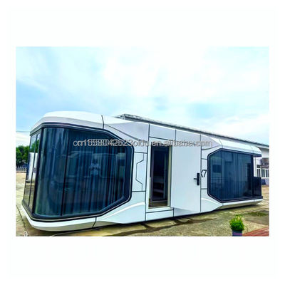 Capsule spatiale insonorisée en couleur préfabriquée maison minuscule avec mur 50/75/100 mm panneau sandwich ondulatoire