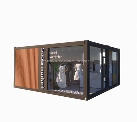 Container pliable préfabriqué de 20 pieds Maison avec panneau sandwich ondulé de 50/75/100 mm Murs Petite maison pliable pliable