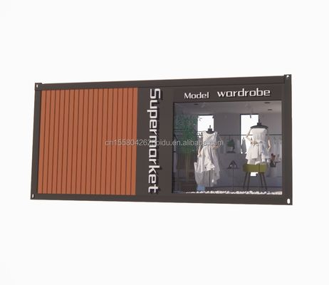 Container pliable préfabriqué de 20 pieds Maison avec panneau sandwich ondulé de 50/75/100 mm Murs Petite maison pliable pliable