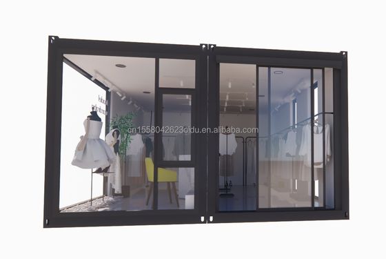 Container pliable préfabriqué de 20 pieds Maison avec panneau sandwich ondulé de 50/75/100 mm Murs Petite maison pliable pliable