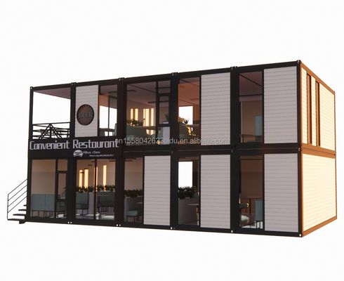 Container pliable préfabriqué de 20 pieds Maison avec panneau sandwich ondulé de 50/75/100 mm Murs Petite maison pliable pliable
