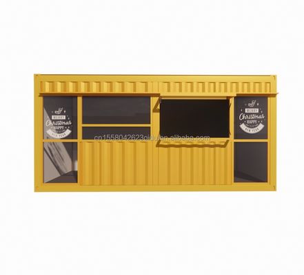 Container maison de 20 pieds meuble de café préfabriqué Conception avec tubes carrés en acier galvanisé