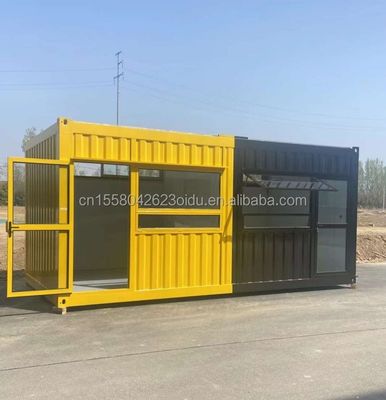 Container maison de 20 pieds meuble de café préfabriqué Conception avec tubes carrés en acier galvanisé