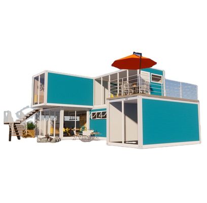 Maison de conteneurs de luxe avec fenêtres en alliage d'aluminium et pliage en acier galvanisé 180g