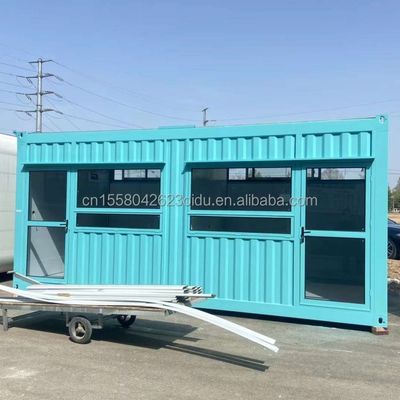 Container maison de 20 pieds meuble de café préfabriqué Conception avec tubes carrés en acier galvanisé
