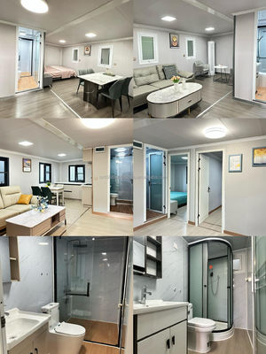 fenêtre en alliage d'aluminium 20ft préfabriquée extensible villa résistant aux ouragans mobile portable appartement de luxe pour la vie de luxe