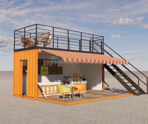 Container d'expédition préfabriqué modifié de 20 pieds Idéal pour une cafétéria pop-up Restaurant Container mobile Bar et salle de bain