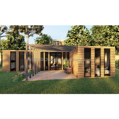 Maison de conteneurs en bois UE Meilleur design bois Grain Glass 20ft 40ft maison préfabriquée maison de luxe conteneur maison préfabriquée maisons modernes