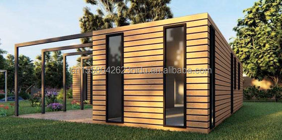Maison de conteneurs en bois UE Meilleur design bois Grain Glass 20ft 40ft maison préfabriquée maison de luxe conteneur maison préfabriquée maisons modernes