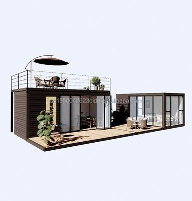 Style de design moderne cadre en acier léger villa pliable maison de conteneurs avec fenêtres en alliage d'aluminium