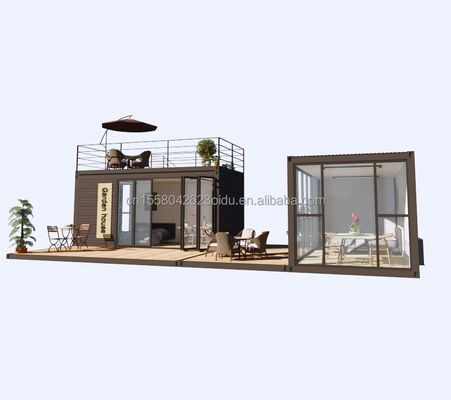 Style de design moderne cadre en acier léger villa pliable maison de conteneurs avec fenêtres en alliage d'aluminium