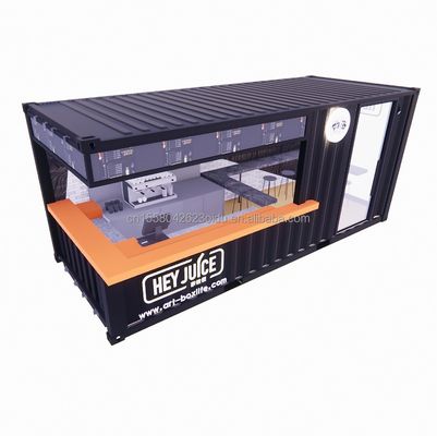 Bar à café en conteneur à Long Beach Bar à conteneur extensible avec couleur personnalisée et panneau de sandwich en ondes 50/75/100 mm