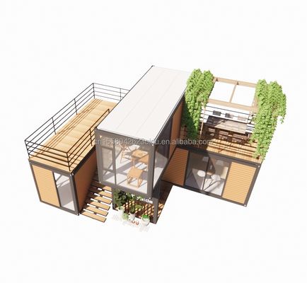 Maison de conteneur modulaire pliable portable amovible de 20 pieds 40 pieds avec fenêtres en alliage d'aluminium pour chantier de construction