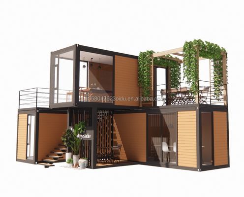 Maison de conteneur modulaire pliable portable amovible de 20 pieds 40 pieds avec fenêtres en alliage d'aluminium pour chantier de construction