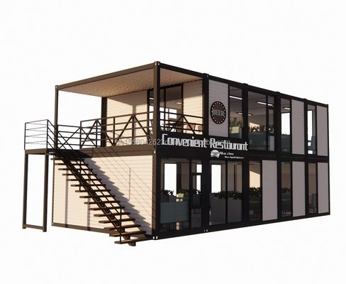 Maison de conteneur modulaire pliable portable amovible de 20 pieds 40 pieds avec fenêtres en alliage d'aluminium pour chantier de construction