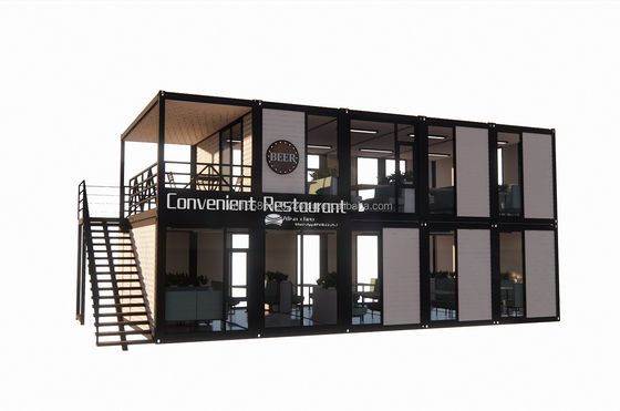 Maison de conteneur modulaire pliable portable amovible de 20 pieds 40 pieds avec fenêtres en alliage d'aluminium pour chantier de construction