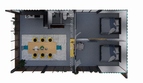 Container d'emballage plat avec 2 chambres et 3 chambres à coucher