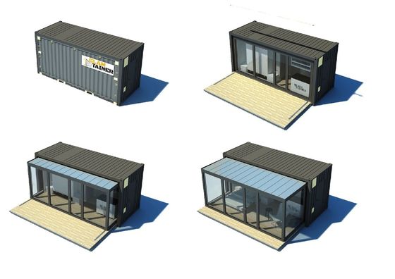 2 chambres à coucher maison de conteneurs expandable préfabriquée en acier modulaire petite maison pour l' extérieur en couleur personnalisée et 20ft ou 40ft taille
