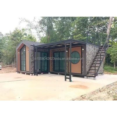 Moderne 2 chambres entièrement meublées maison de jardin préfabriquée extérieure mobile structure en acier extensible en couleur personnalisée