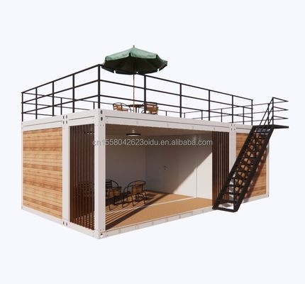Container de 2 chambres à coucher Maison mobile de 20 pieds Studio de jardin de luxe en bois avec emballage d'avion