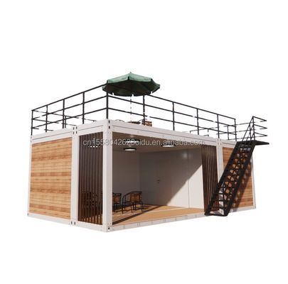 Container de 2 chambres à coucher Maison mobile de 20 pieds Studio de jardin de luxe en bois avec emballage d'avion