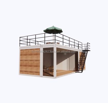 Container de 2 chambres à coucher Maison mobile de 20 pieds Studio de jardin de luxe en bois avec emballage d'avion