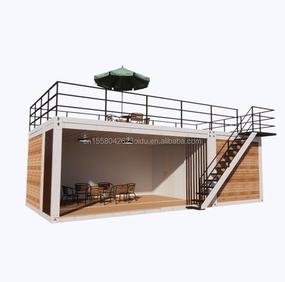 Container de 2 chambres à coucher Maison mobile de 20 pieds Studio de jardin de luxe en bois avec emballage d'avion
