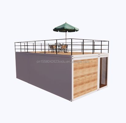 Container de 2 chambres à coucher Maison mobile de 20 pieds Studio de jardin de luxe en bois avec emballage d'avion
