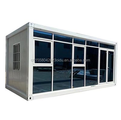 Maison de conteneurs pliants mobiles de 20 ou 40 pieds pour chambre de refuge utilisant des tubes carrés en acier galvanisé comme structure principale